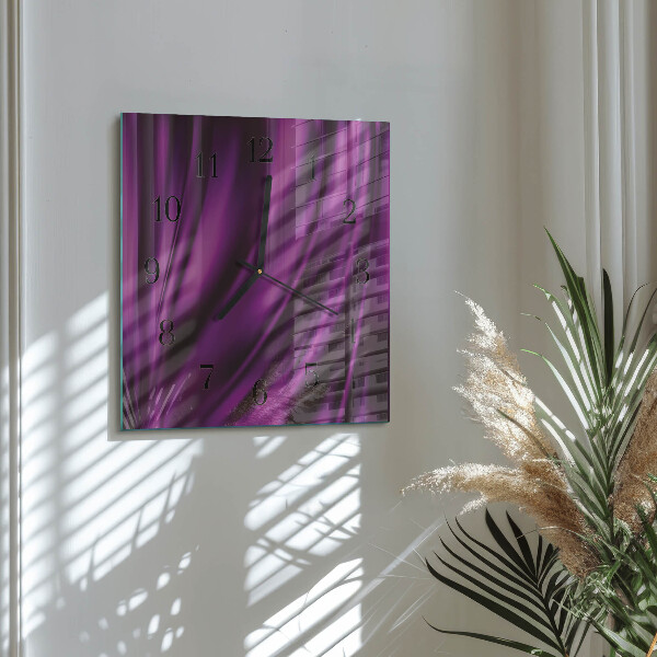 Vierkante glazen wandklok Abstractie