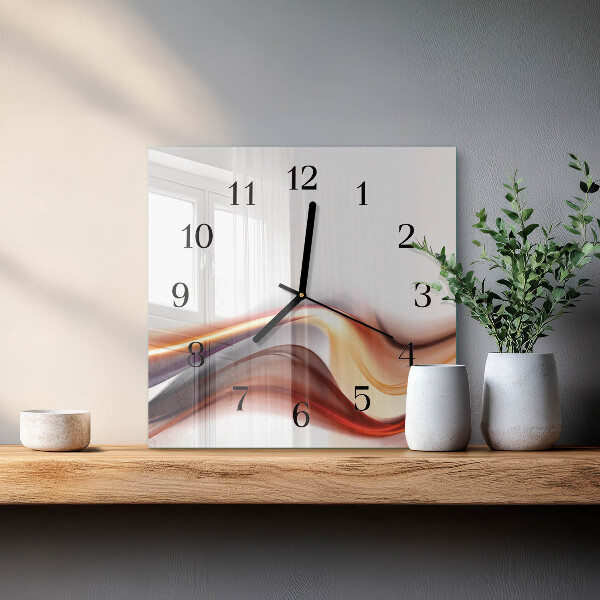 Vierkante glazen wandklok Abstractie
