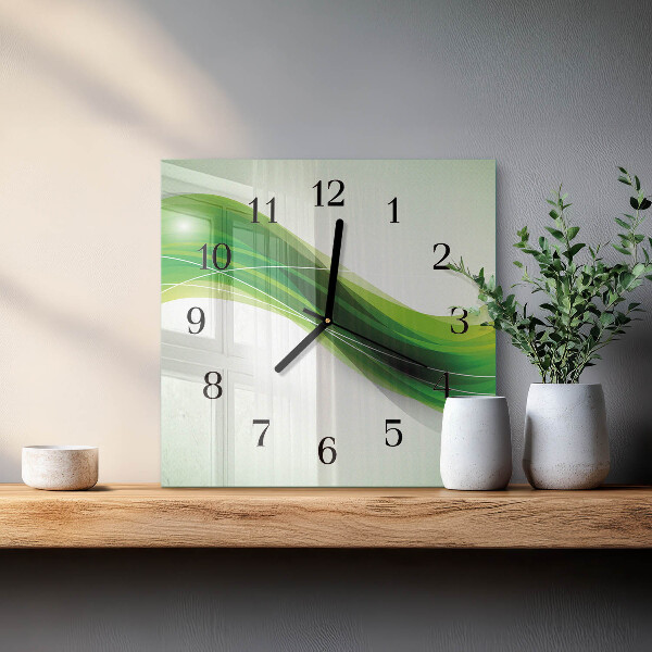 Vierkante glazen wandklok Abstractie