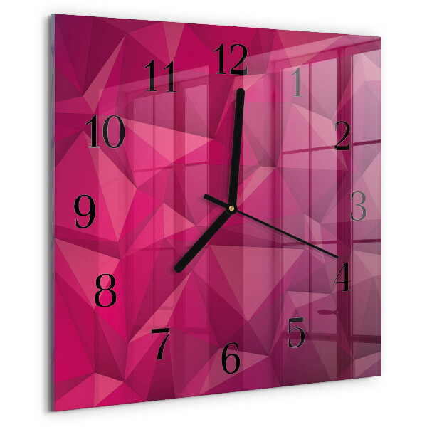Vierkante glazen wandklok Abstractie