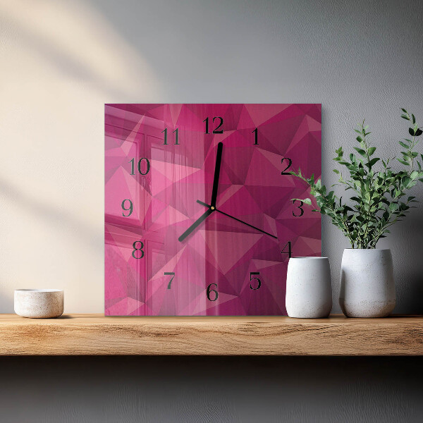 Vierkante glazen wandklok Abstractie