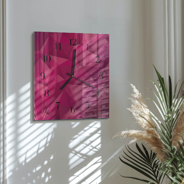 Vierkante glazen wandklok Abstractie