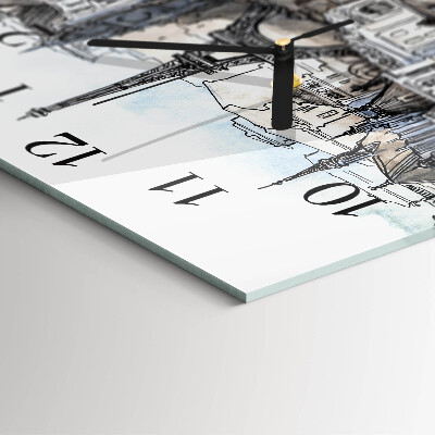 Vierkante glazen wandklok Monumenten