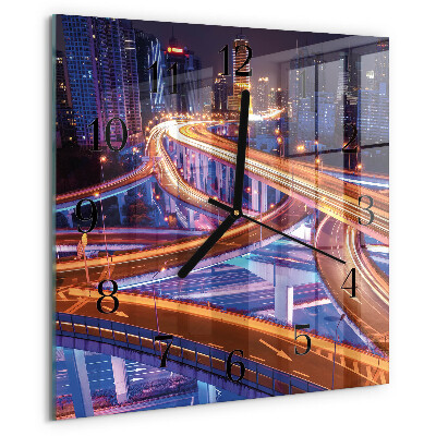 Vierkante glazen wandklok Overdracht