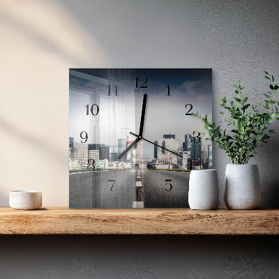Vierkante glazen wandklok Wegstad