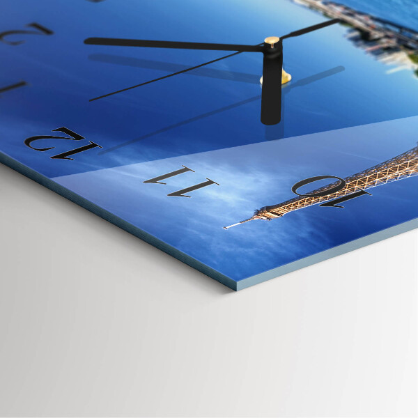 Vierkante glazen wandklok De hemel van Parijs