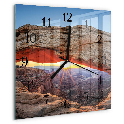 Vierkante glazen wandklok Grand Canyon