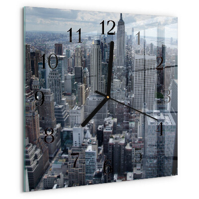 Vierkante glazen wandklok Horizon