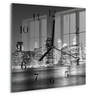 Vierkante glazen wandklok Horizon