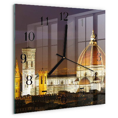 Vierkante glazen wandklok Basiliek