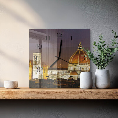 Vierkante glazen wandklok Basiliek