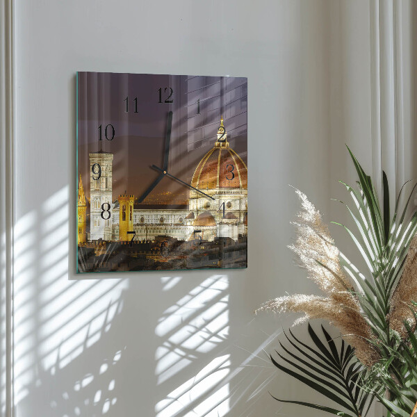 Vierkante glazen wandklok Basiliek