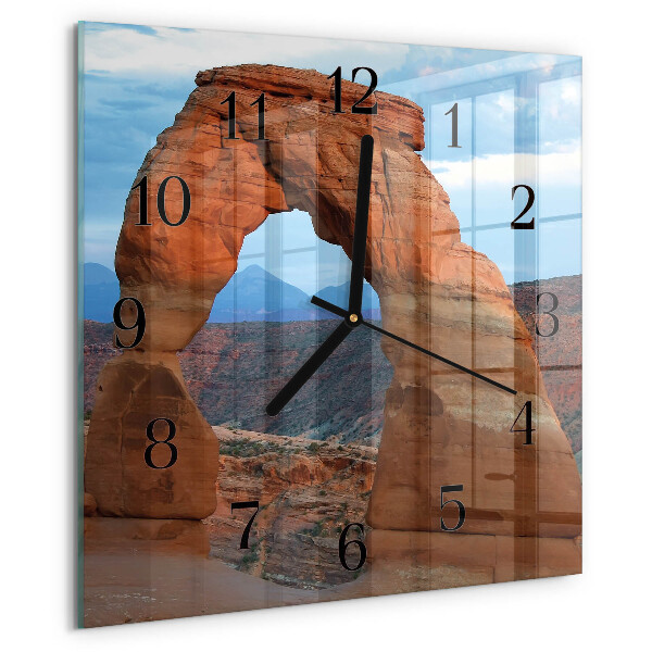 Vierkante glazen wandklok Grand Canyon