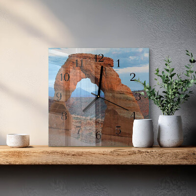 Vierkante glazen wandklok Grand Canyon