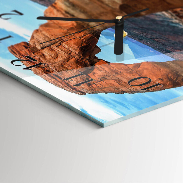 Vierkante glazen wandklok Grand Canyon