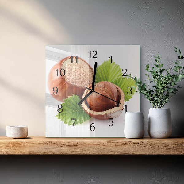 Vierkante glazen wandklok Zandstenen