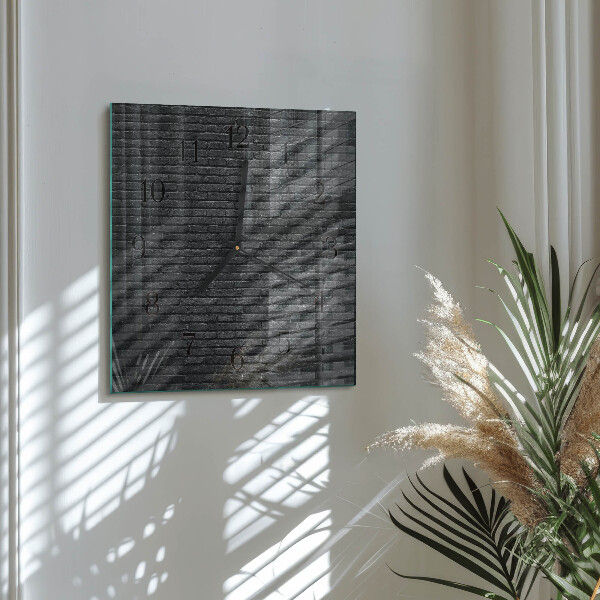 Vierkante glazen wandklok Klinker