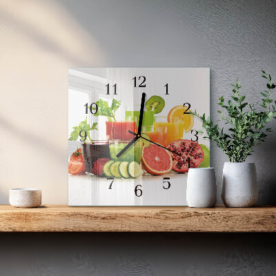 Vierkante glazen wandklok Sappen