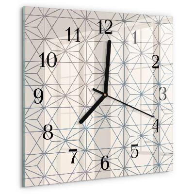 Vierkante glazen wandklok Geometrisch patroon