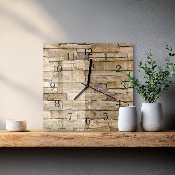 Vierkante glazen wandklok Muur