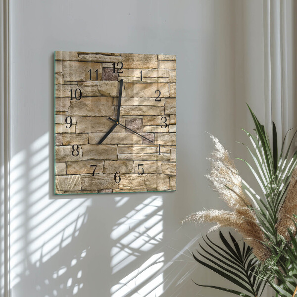 Vierkante glazen wandklok Muur