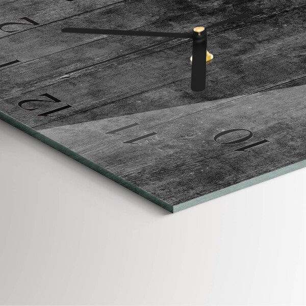 Vierkante glazen wandklok Hout