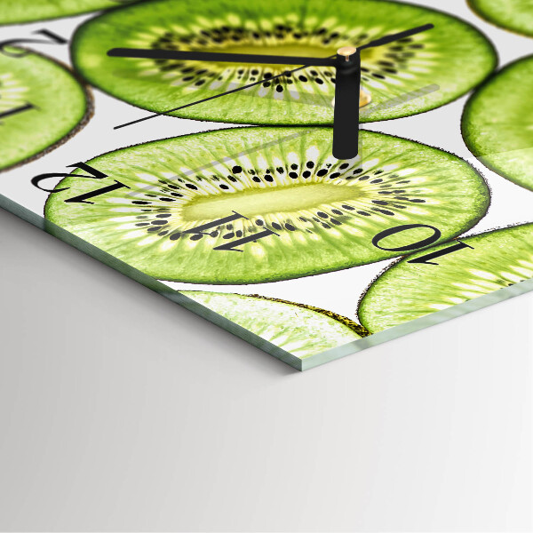 Vierkante glazen wandklok Kiwi