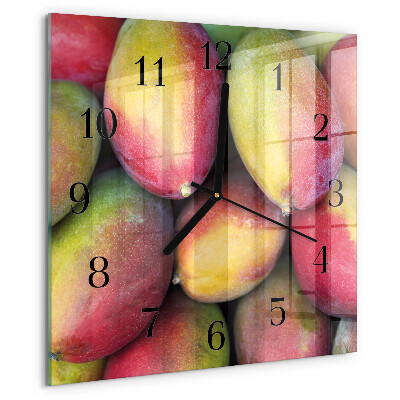 Vierkante glazen wandklok Fruit