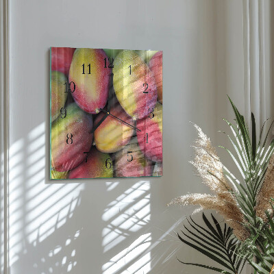 Vierkante glazen wandklok Fruit