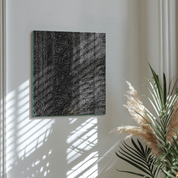 Vierkante glazen wandklok Patroon