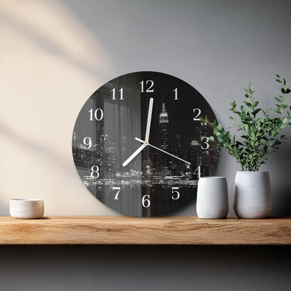 Ronde glazen klok Horizon