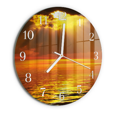 Ronde glazen klok Zonsondergang