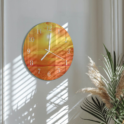 Ronde glazen klok Zonnig