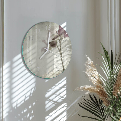 Ronde glazen klok Vintage bloem