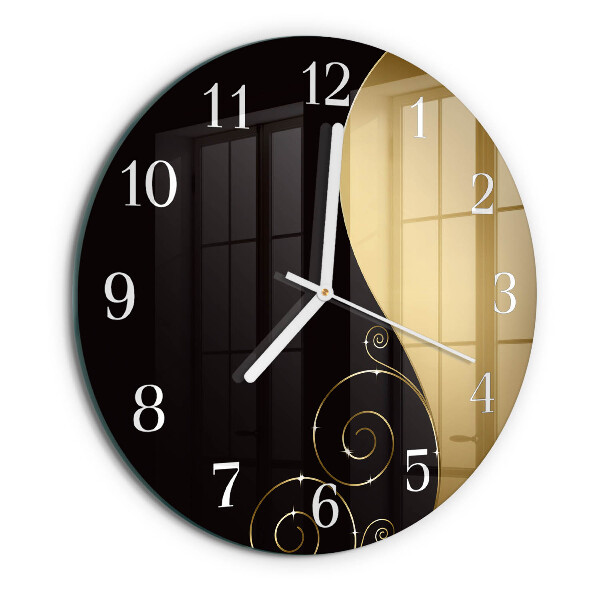 Ronde glazen klok Abstracte kunst