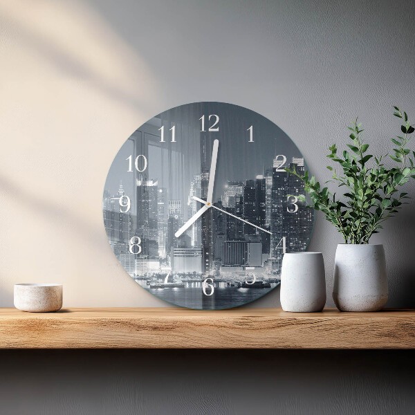 Ronde glazen klok Horizon