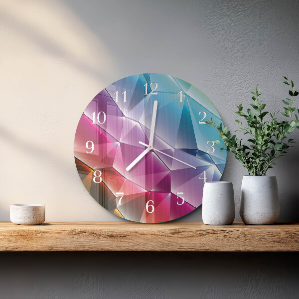 Ronde glazen klok 3D-patroon