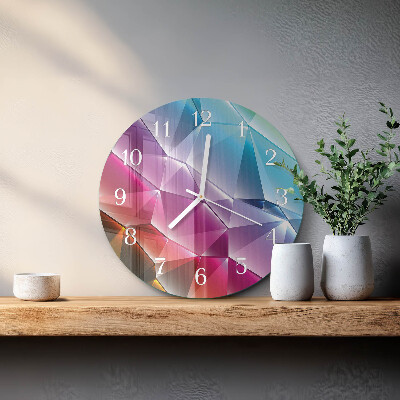 Ronde glazen klok 3D-patroon