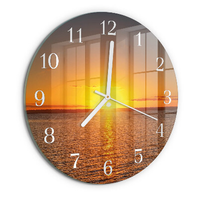 Ronde glazen klok Zonsondergang