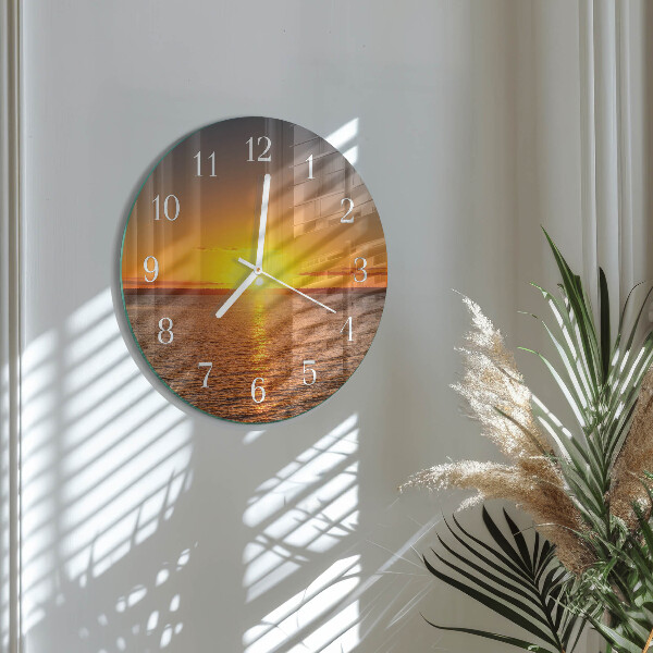 Ronde glazen klok Zonsondergang