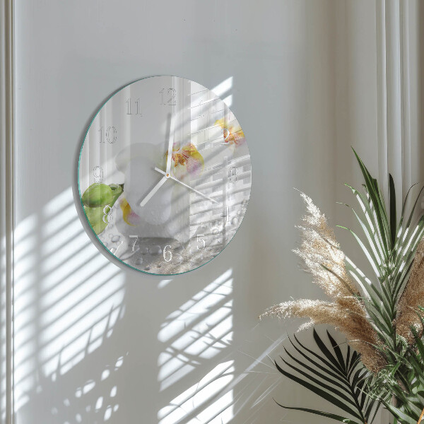 Ronde glazen klok Orchidee