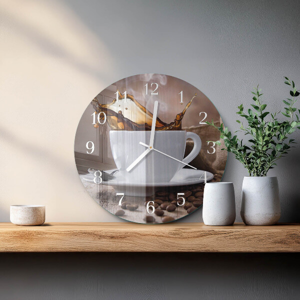 Ronde glazen klok Koffie