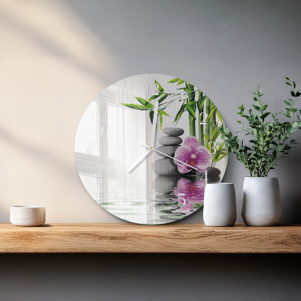 Ronde glazen klok Orchideeënstenen