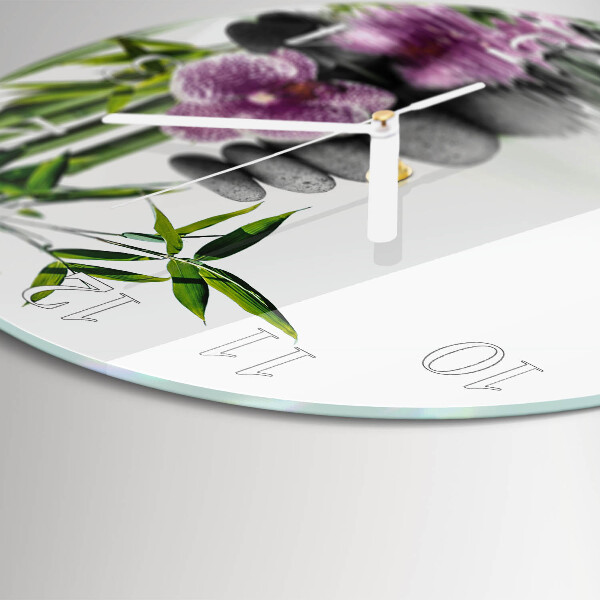 Ronde glazen klok Orchideeënstenen
