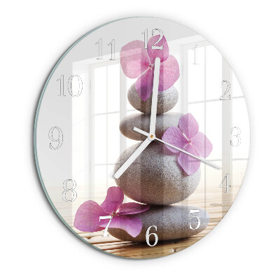 Ronde glazen klok Stone Spa