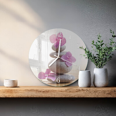Ronde glazen klok Stone Spa