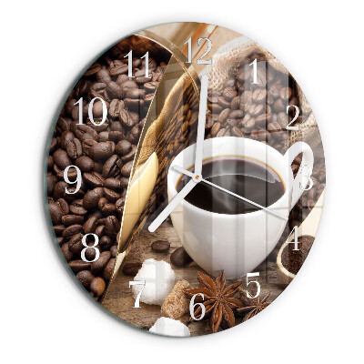 Ronde glazen klok Koffie