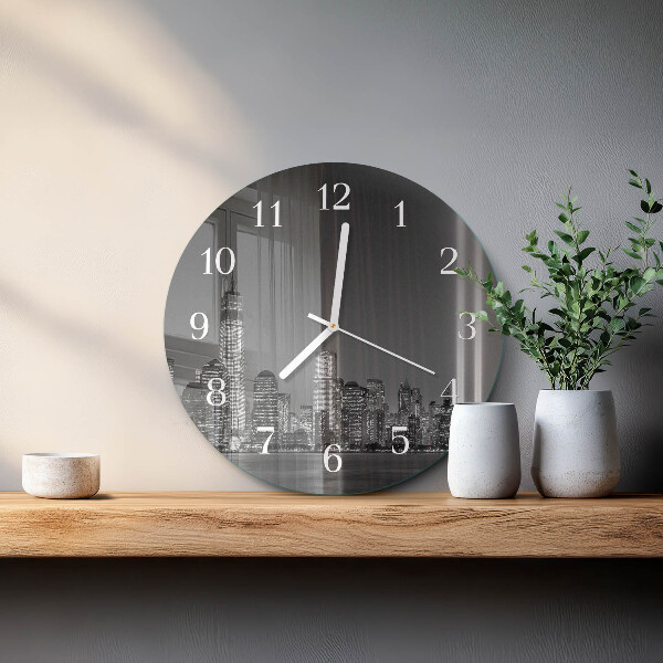 Ronde glazen klok Horizon