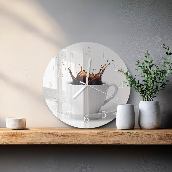 Ronde glazen klok Koffie