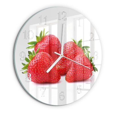 Ronde glazen klok Aardbeien